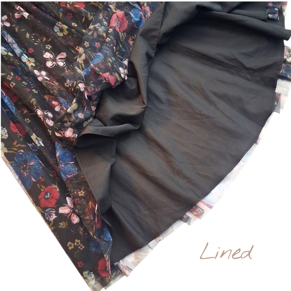 LC Lauren Conrad Disney Snow White Enchanted Black Floral Dress Womens Size 10 - Picture 6 of 12